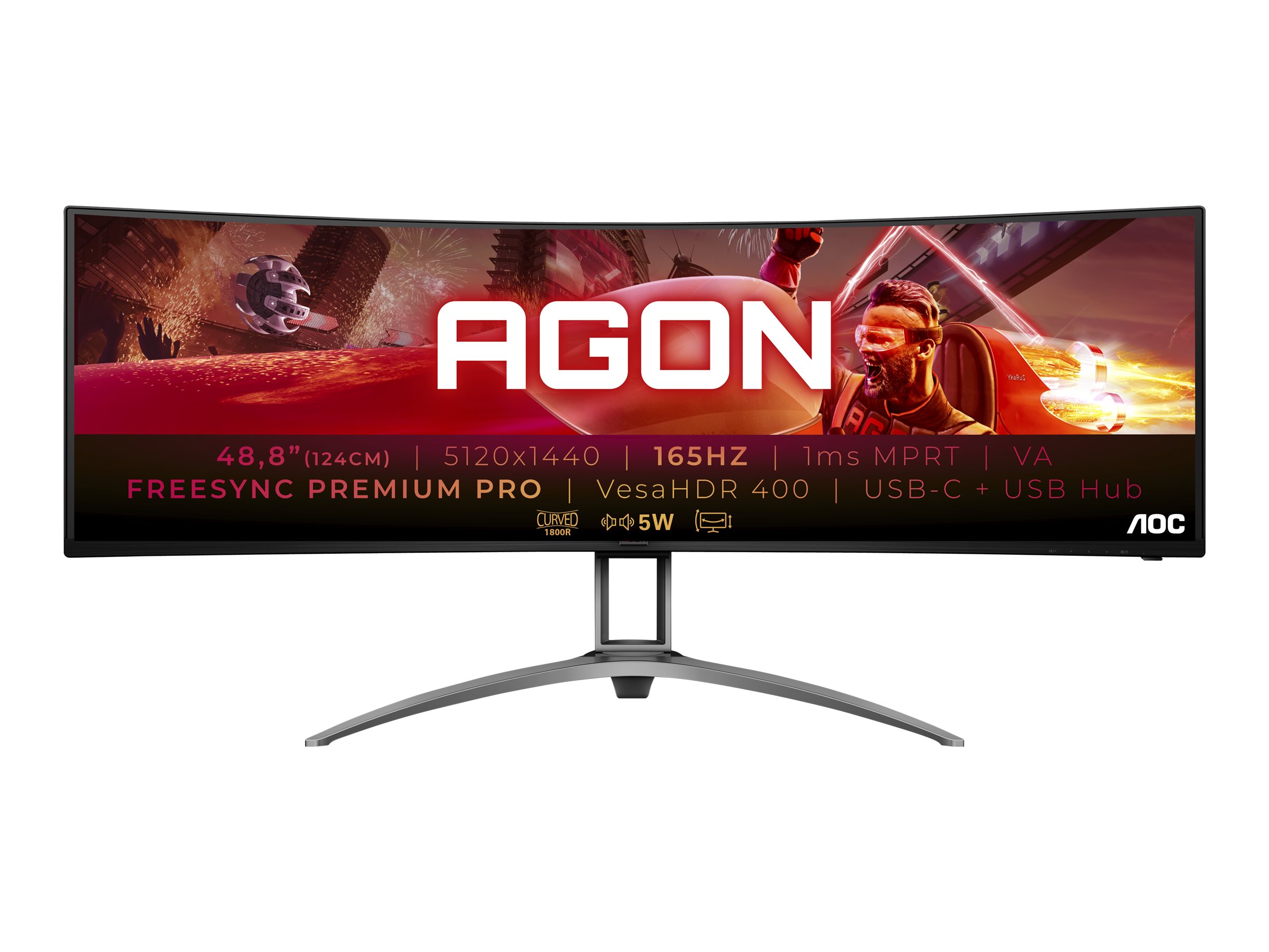 AOC Gaming AG493UCX2 - AGON Series - LED-Monitor - Gaming - gebogen - 124.5 cm (49