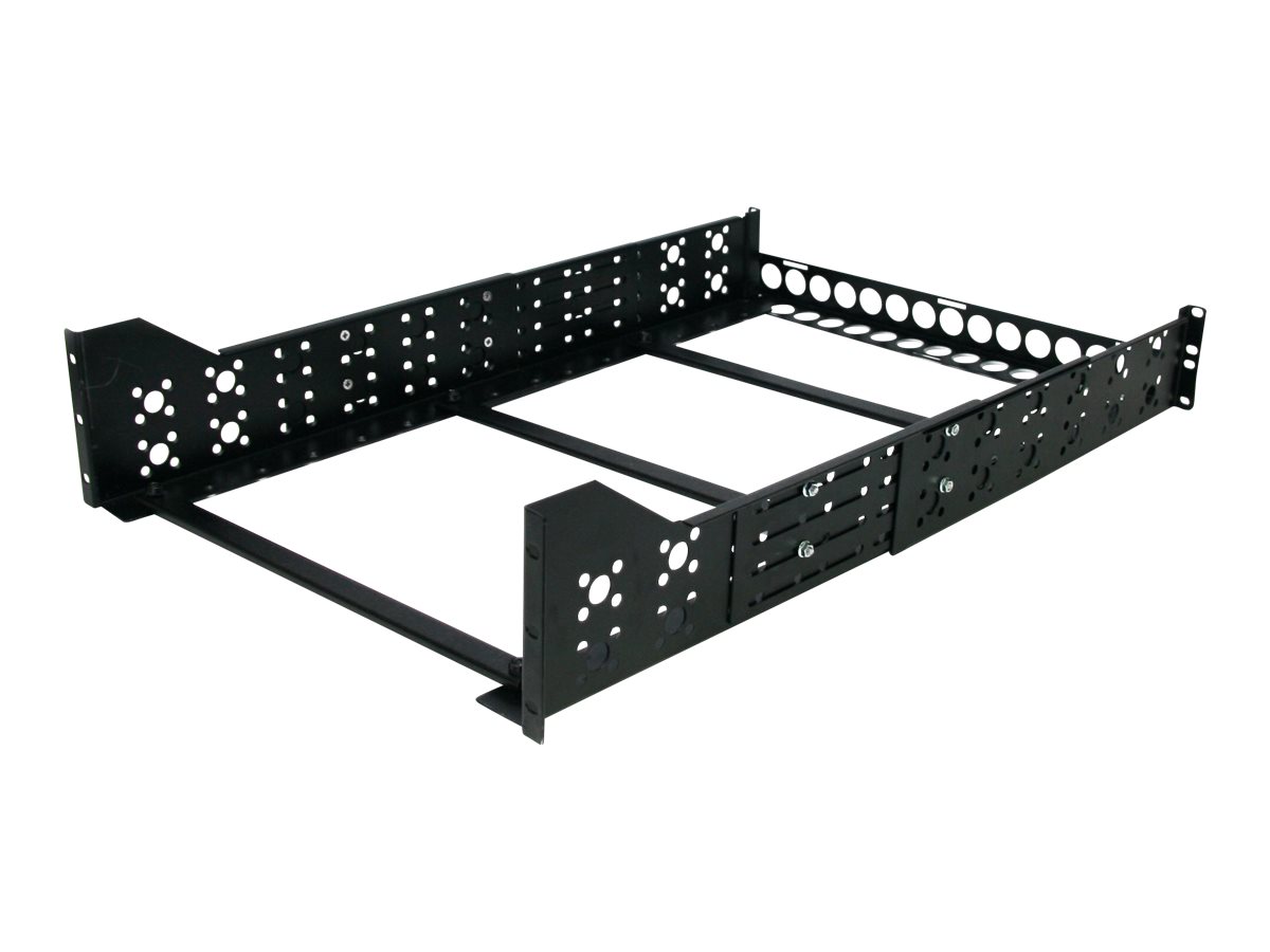 StarTech.com 3HE 19 tiefenverstellbare Universal Server Rack Schienen - Rack-Schiene - Schwarz - 3U - 48.3 cm (19