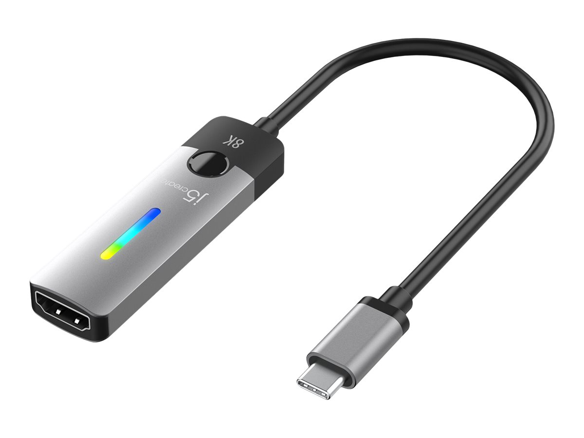 j5create JCA157 - Videoadapter - 24 pin USB-C mnnlich zu HDMI weiblich - 10 cm - abgeschirmt - Weltraum grau/schwarz