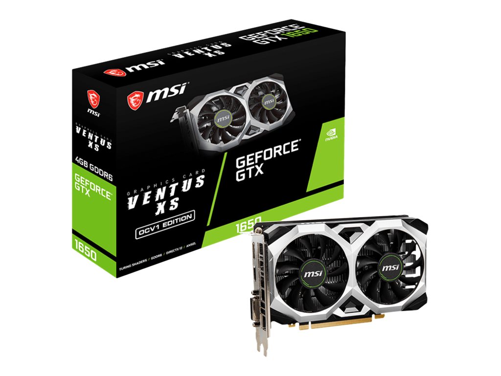 MSI GeForce GTX 1650 D6 VENTUS XS OCV1 - Grafikkarten - GF GTX 1650 - 4 GB GDDR6 - PCIe 3.0 x16 - DVI, HDMI, DisplayPort