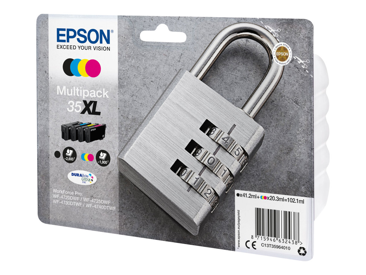 Epson 35XL Multipack - 4er-Pack - XL - Schwarz, Gelb, Cyan, Magenta - Original - Tintenpatrone