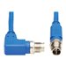 Eaton Tripp Lite Series M12 X-Code Cat6 1G UTP CMR-LP Ethernet Cable (Right-Angle M/M), IP68, PoE, Blue, 5 m (16.4 ft.) - Netzwe