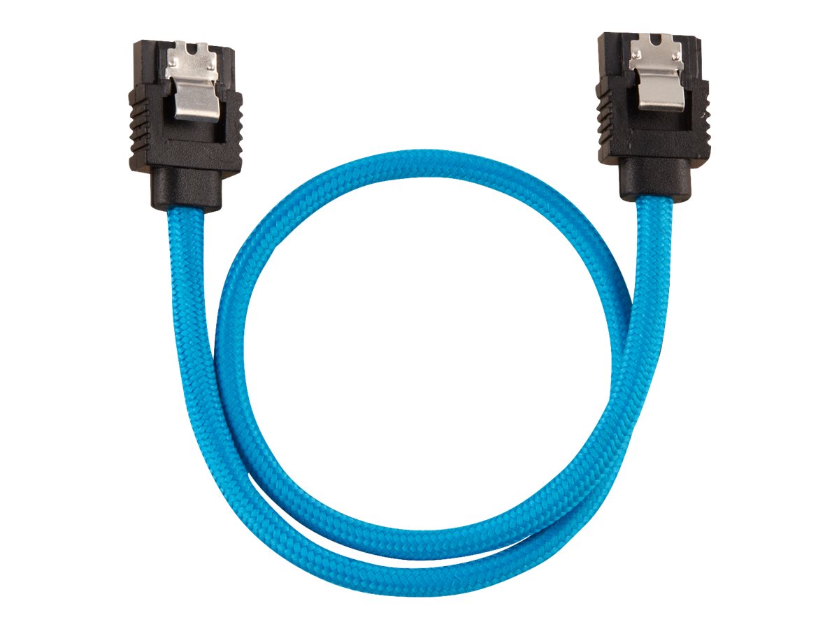 CORSAIR Premium Sleeved - SATA-Kabel - Serial ATA 150/300/600 - SATA (M) gerade, verriegelt zu SATA (M) gerade, verriegelt - 30 