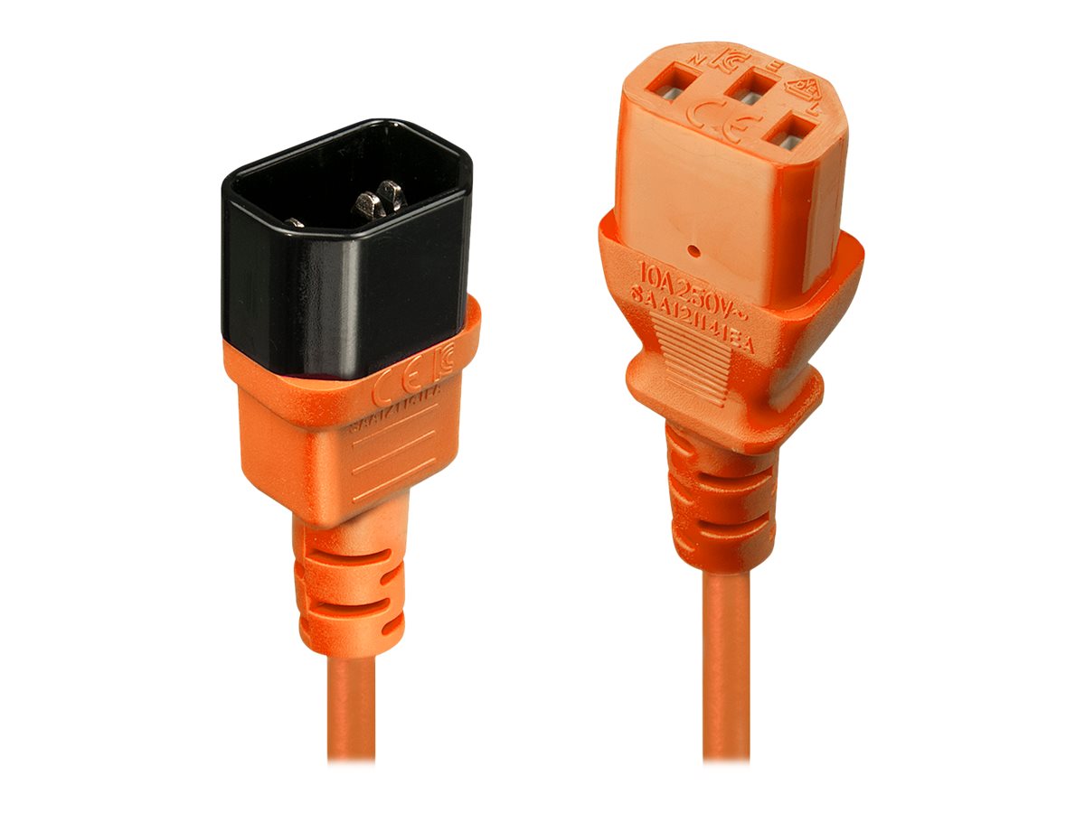 Lindy - Spannungsversorgungs-Verlngerungskabel - power IEC 60320 C13 zu IEC 60320 C14 - 50 cm - geformt - orange