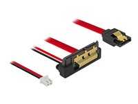 Delock - SATA-Kabel - Serial ATA 150/300/600 - SATA, interne Stromversorgung, 2-polig (R) gerade zu SATA Combo (R) nach unten ge