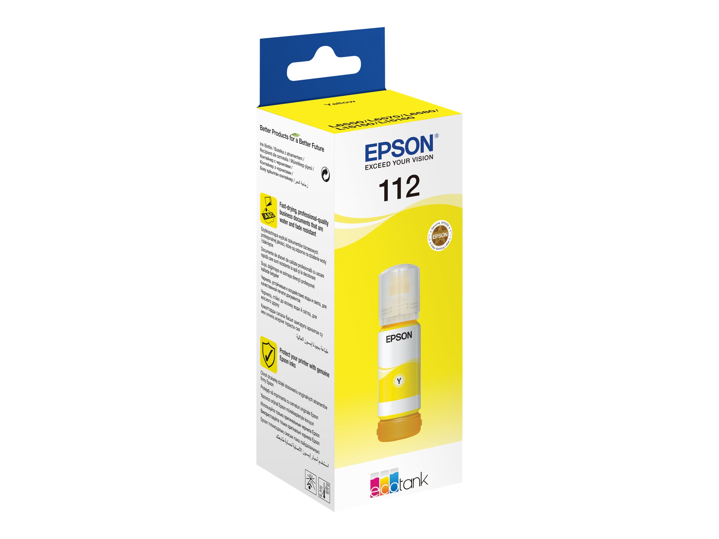 Epson EcoTank 112 - 70 ml - Gelb - original - Nachflltinte - fr EcoTank L11160, L15150, L15160, L6460, L6490, L6550, L6570, L6