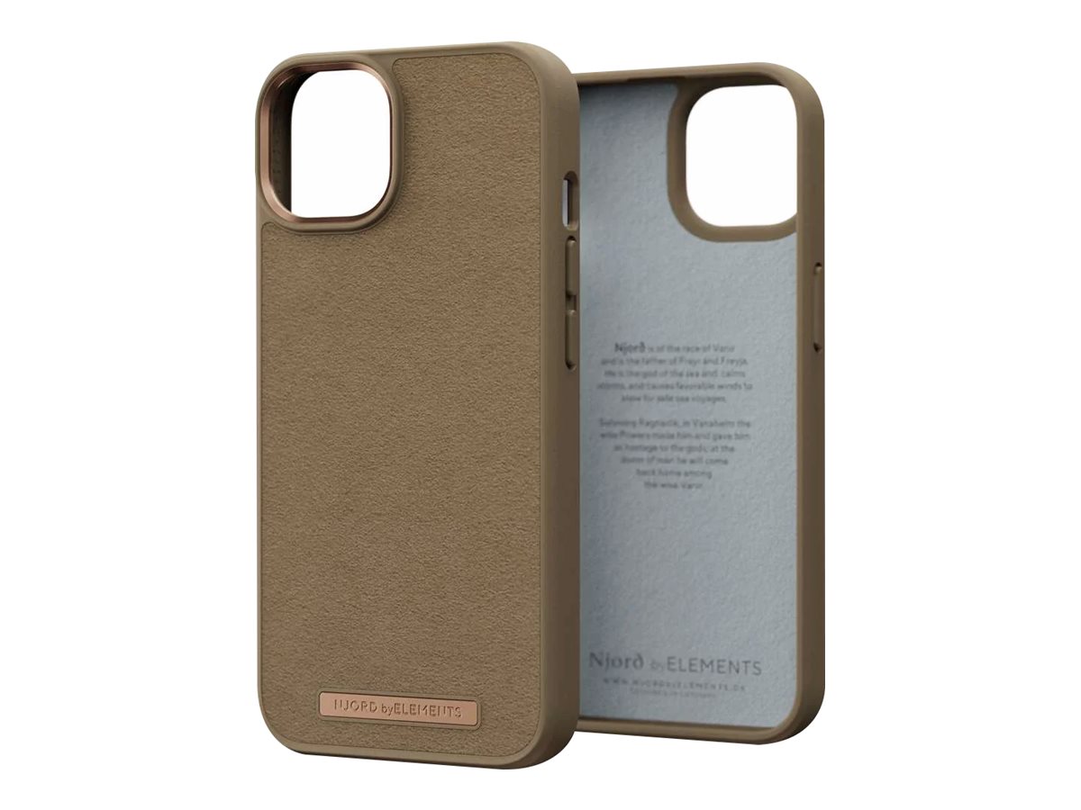 Njor byELEMENTS - Hintere Abdeckung fr Mobiltelefon - kompatibel mit MagSafe - Kunststoff, Comfort+ Wildleder - Kamelhaarfarbe