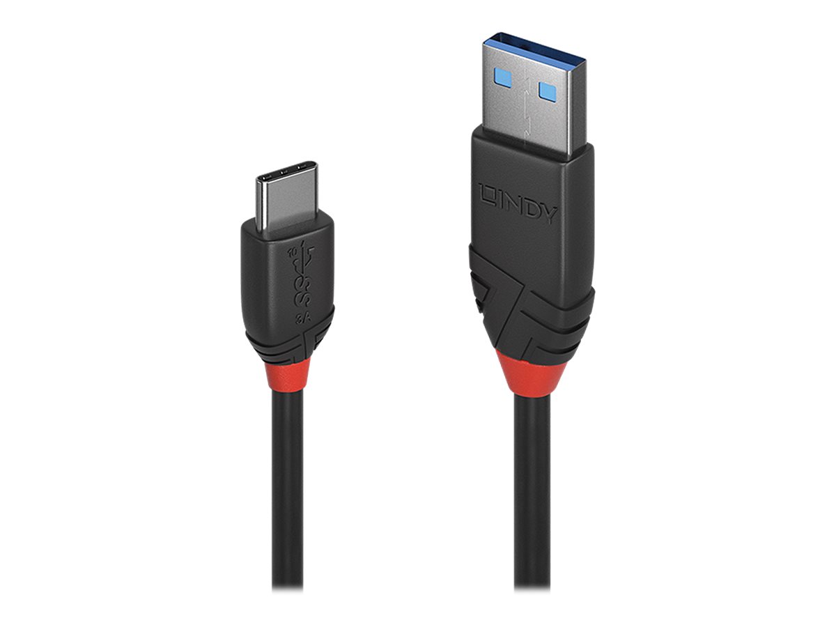 Lindy Black Line - USB-Kabel - 24 pin USB-C (M) zu USB Typ A (M) - USB 3.1 Gen 2 - 3 A - 1 m
