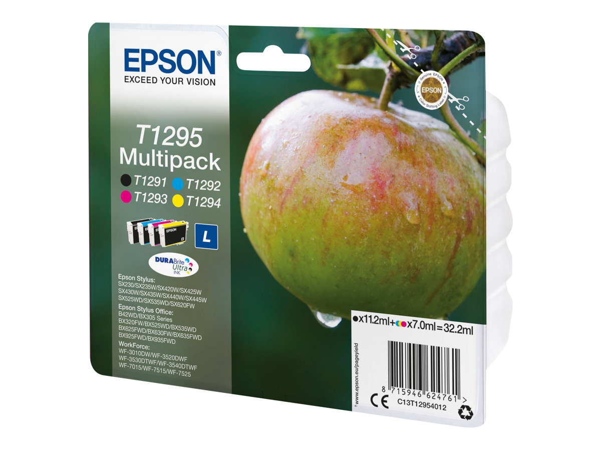 Epson T1295 Multipack - 4er-Pack - 32.2 ml - Schwarz, Gelb, Cyan, Magenta - original - Blister mit RF- / akustischem Alarmsignal