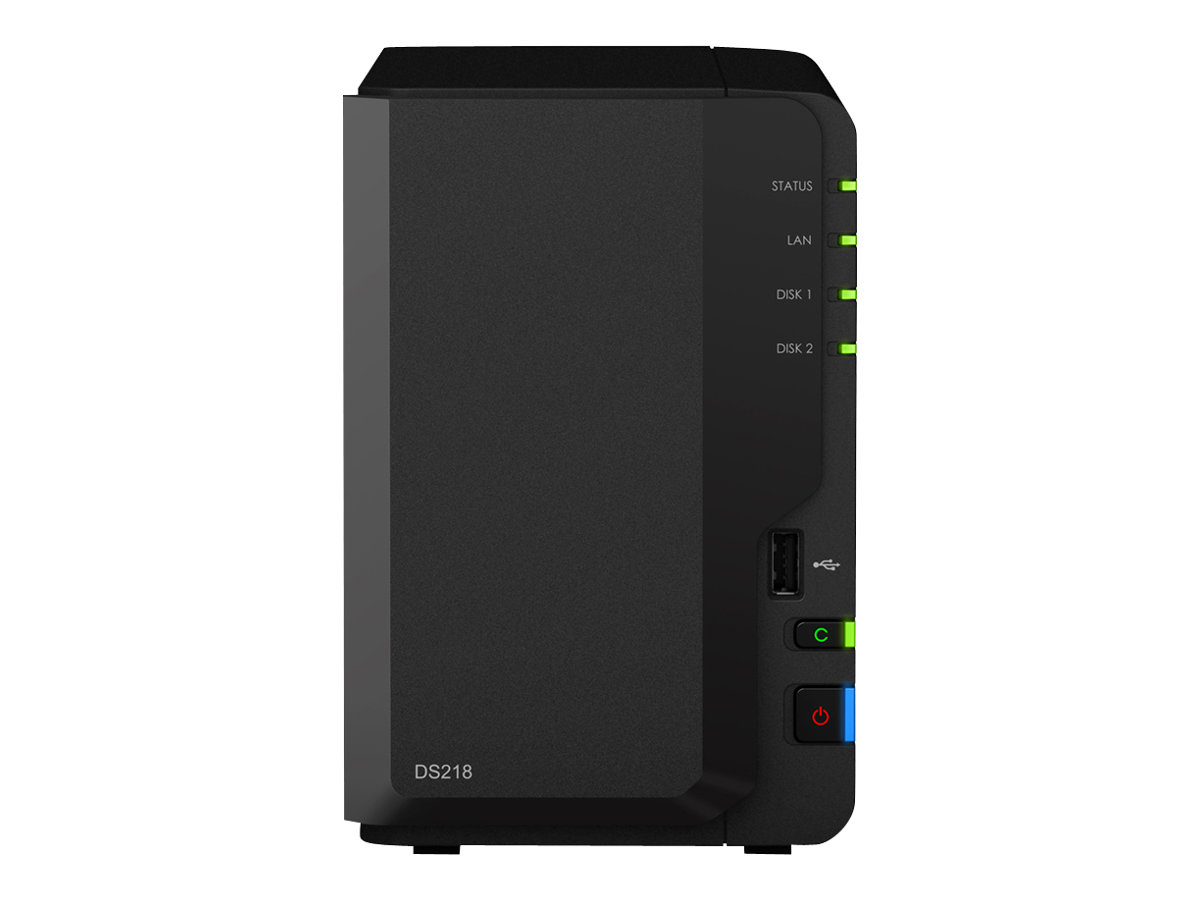 Synology Disk Station DS218 - NAS-Server - 2 Schchte - SATA 6Gb/s - RAID RAID 0, 1, JBOD - RAM 2 GB