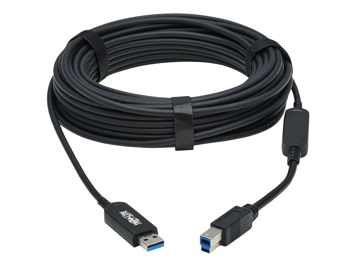 Eaton Tripp Lite Series USB 3.2 Gen 1 Plenum-Rated Fiber Active Optical Cable (AOC) - A/B M/M, Black, 30 m - USB-Kabel - USB Typ