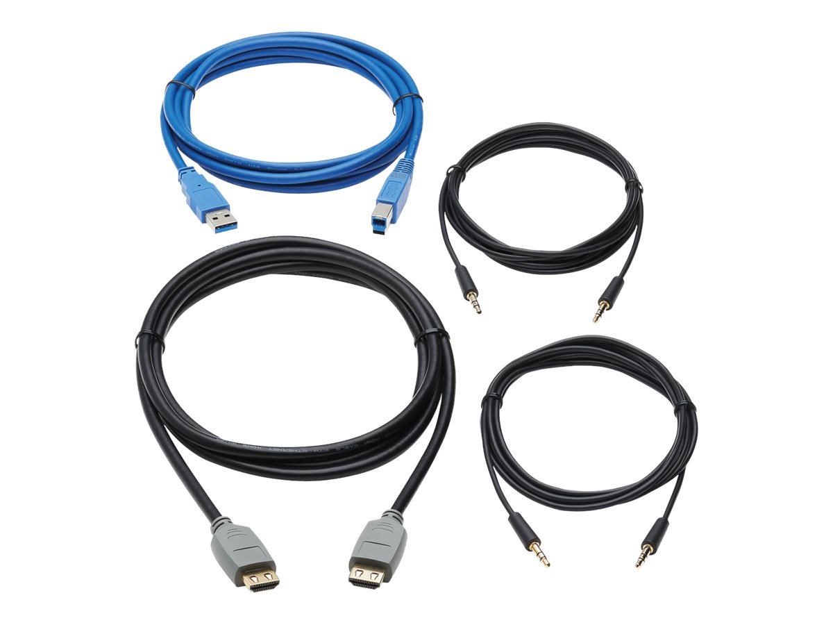 Tripp Lite HDMI KVM Cable Kit for Tripp Lite B005-HUA2-K and B005-HUA4 KVM, 4K HDMI, USB 3.1 Gen 1, 3.5 mm, 6 ft. - Video-/Audio