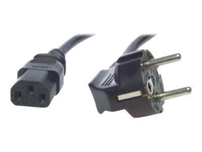 M-CAB - Stromkabel - power CEE 7/7 (M) gewinkelt zu power IEC 60320 C13 - 250 V - 10 A - 1 m