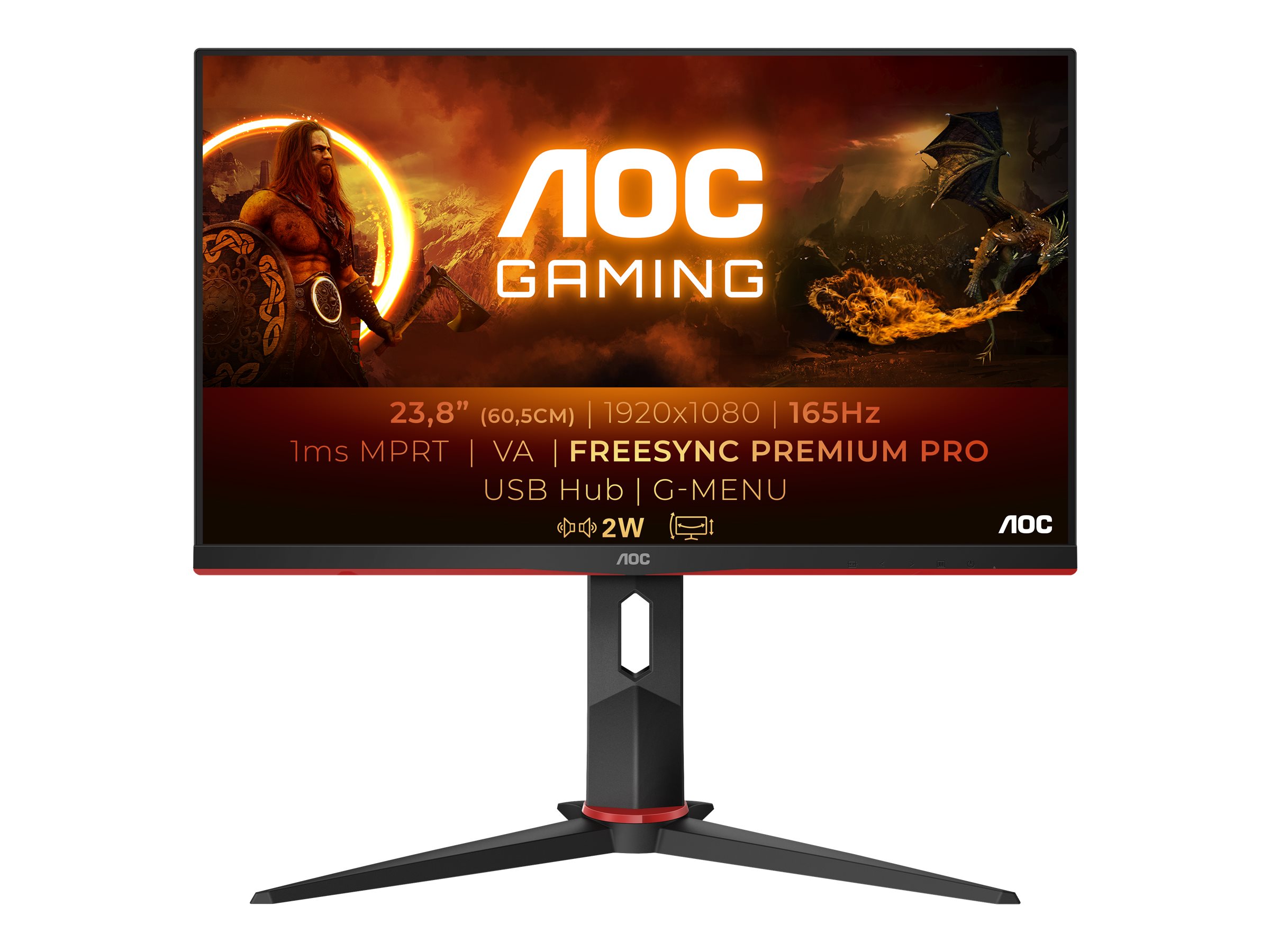 AOC Gaming 24G2SU/BK - G2 Series - LED-Monitor - Gaming - 61 cm (24