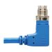 Eaton Tripp Lite Series M12 X-Code Cat6 1G UTP CMR-LP Ethernet Cable (Right-Angle M/M), IP68, PoE, Blue, 1 m (3.3 ft.) - Netzwer