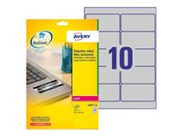 Avery Heavy Duty Laser Labels - Polyester - Silber - 50.8 x 96 mm 200 Stck. (20 Bogen x 10) Etiketten