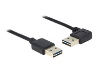 Delock Easy - USB-Kabel - USB (M) links/rechts abgewinkelt, umkehrbar zu USB (M) umkehrbar - USB 2.0 - 50 cm - Schwarz