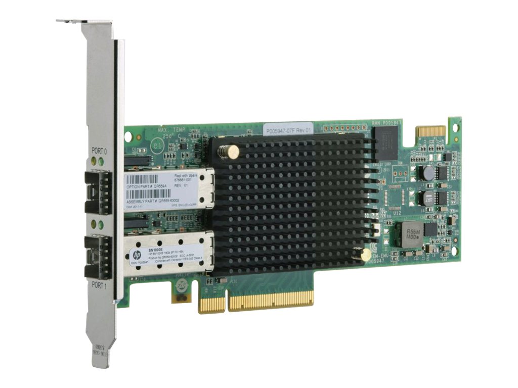 HPE SN1000E 16Gb Dual Port - Hostbus-Adapter - PCIe 2.0 x8 Low-Profile - 16Gb Fibre Channel x 2 - fr Modular Smart Array 2040; 