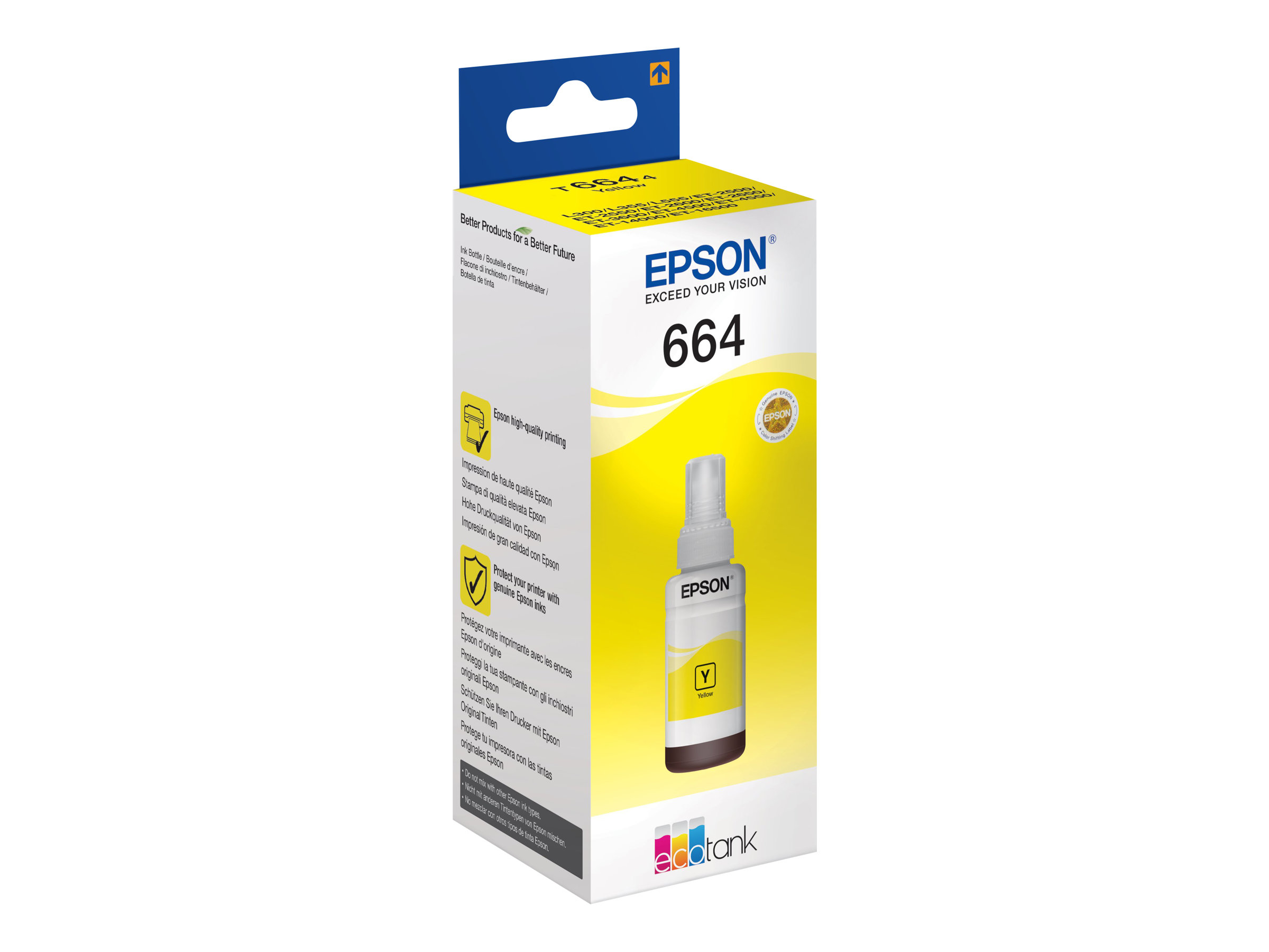 Epson T6644 - 70 ml - Gelb - Original - Nachflltinte - fr EcoTank ET-14000, ET-16500, ET-2500, ET-2550, ET-2600, ET-2650, ET-3
