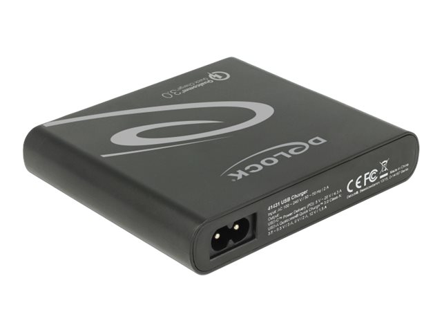 DeLOCK USB Charger - Netzteil - Wechselstrom 100-240 V - 87 Watt - Ausgangsanschlsse: 4 - Schwarz