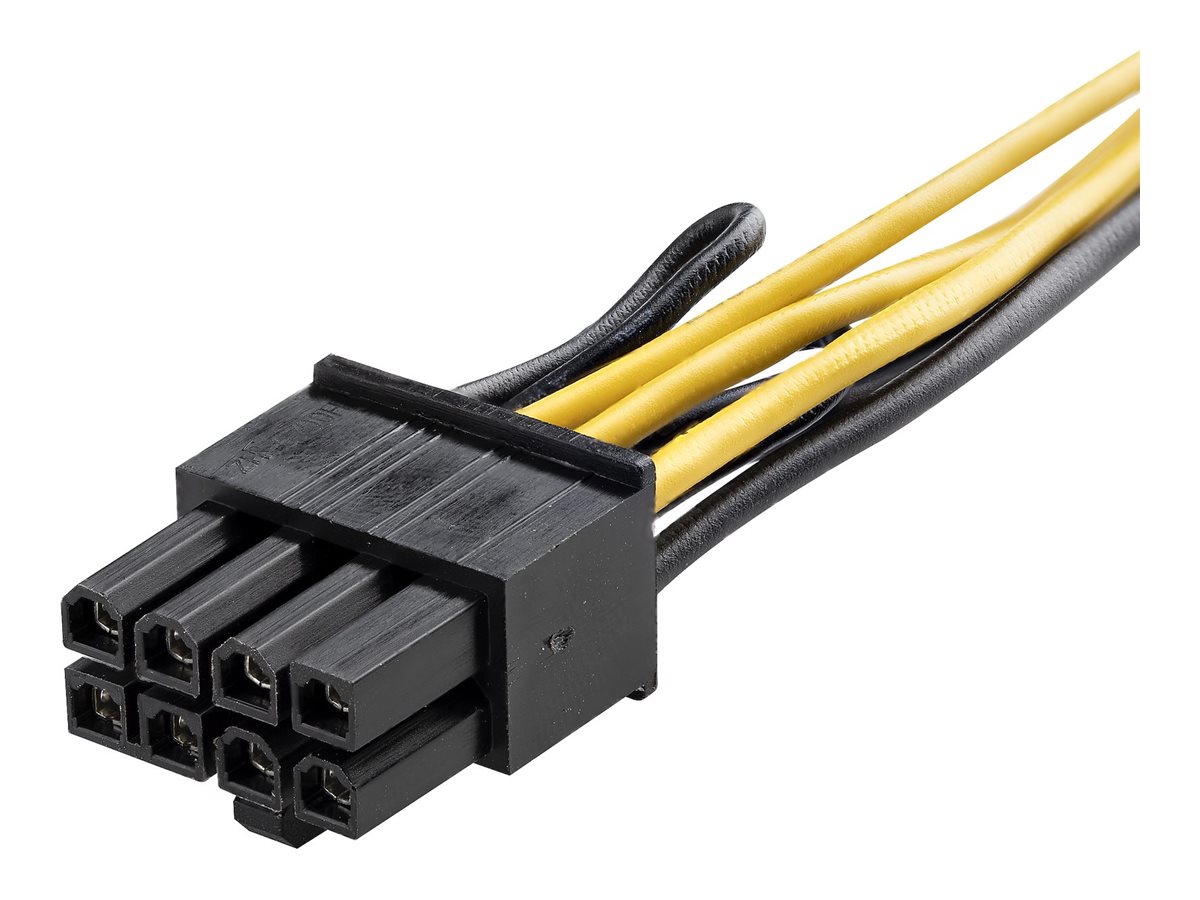 StarTech.com PCI Express 6 Pin auf 8 Pin Adapterkabel - Schwarz - Netzteil - 6-poliges PCIe Power (W) zu 8-poliger PCIe Power (M