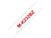 Brother M-K232BZ - Rot auf Weiss - Rolle (1,2 cm x 8 m) 1 Kassette(n) nicht-laminiertes Schriftband - fr P-Touch PT-55, PT-65, 
