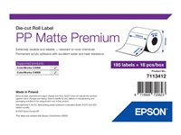 Epson Premium - Polypropylen (PP) - matt - permanenter Acrylklebstoff - 102 x 152 mm 3330 Etikett(en) (18 Rolle(n) x 185) gestan