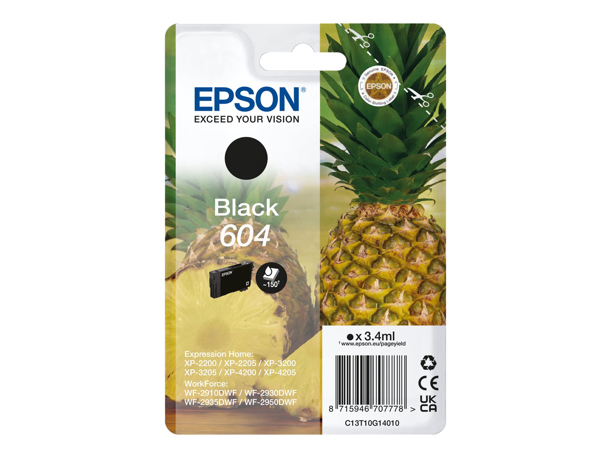 Epson 604 - 3.4 ml - Schwarz - original - Blister mit RF- / akustischem Alarmsignal - Tintenpatrone