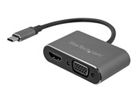 StarTech.com USB-C auf VGA und HDMI Adapter - Aluminium - USB-C Multiport Adapter - 4K 30Hz - Space Grey - Grau
