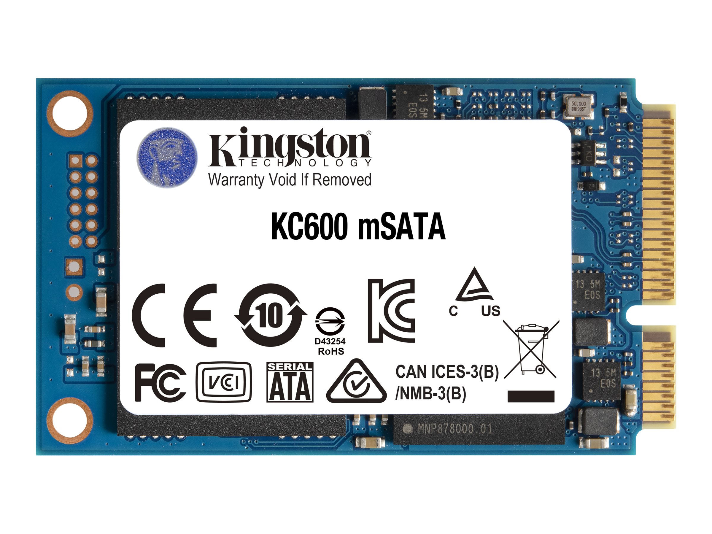 Kingston KC600 - SSD - verschlsselt - 256 GB - intern - mSATA