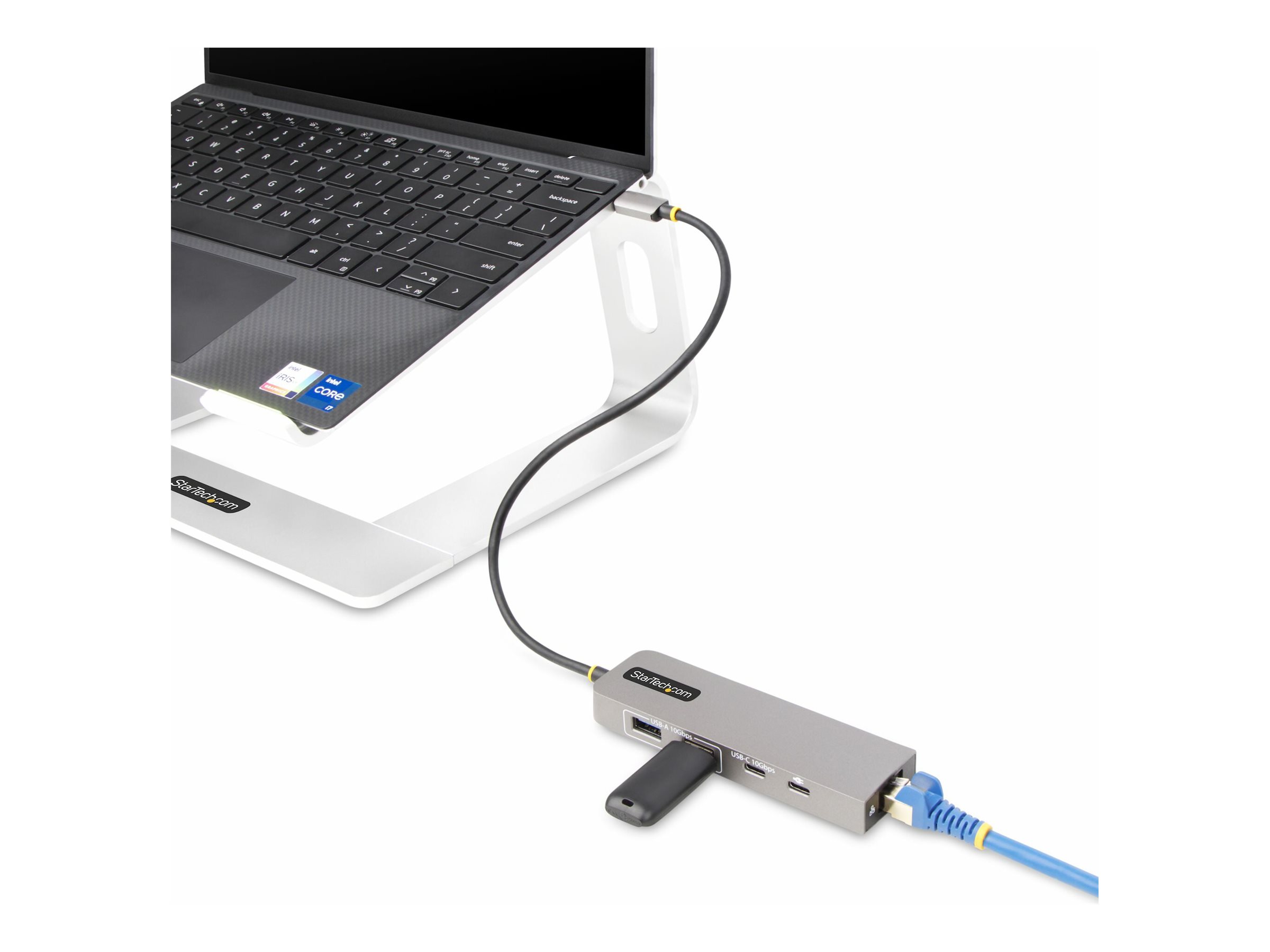 StarTech.com 3-Port USB-C Hub with 2.5 Gigabit Ethernet and 100W Power Delivery Passthrough Laptop Charging, USB-C to 2x USB-A/1