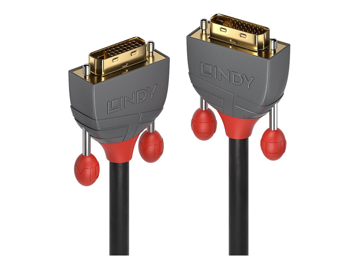 Lindy Anthra Line - DVI-Kabel - Dual Link - DVI-D (M) zu DVI-D (M) - 1 m - rund, Daumenschrauben