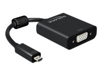 Delock - VGA-Adapter - 19 pin micro HDMI Type D (M) zu HD-15 (VGA), mini-phone stereo 3.5 mm, Mikro-USB Typ B (nur Strom) (W) - 