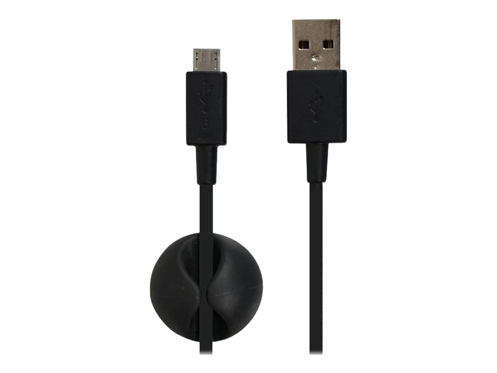 PORT - USB-Kabel - USB (M) zu Micro-USB Typ B (M) - 1.2 m - geformt - Schwarz