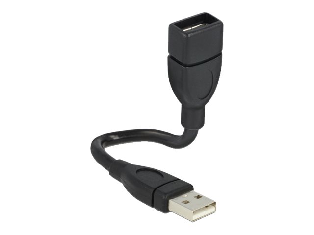 Delock ShapeCable - USB-Verlngerungskabel - USB (W) zu USB (M) - 15 cm - Schwarz