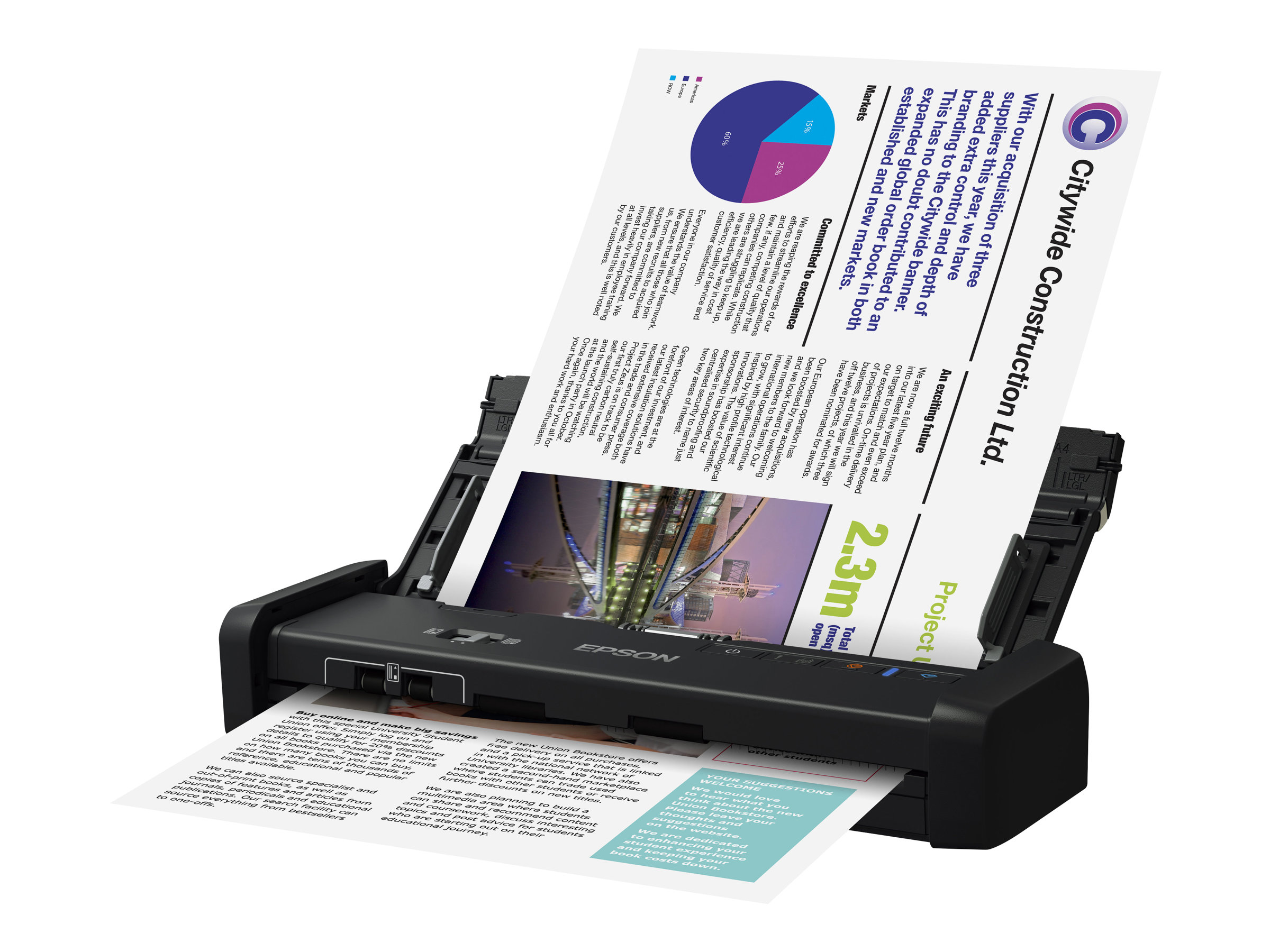 Epson WorkForce DS-310 - Dokumentenscanner - Duplex - A4 - 600 dpi x 600 dpi - bis zu 25 Seiten/Min. (einfarbig) / bis zu 25 Sei