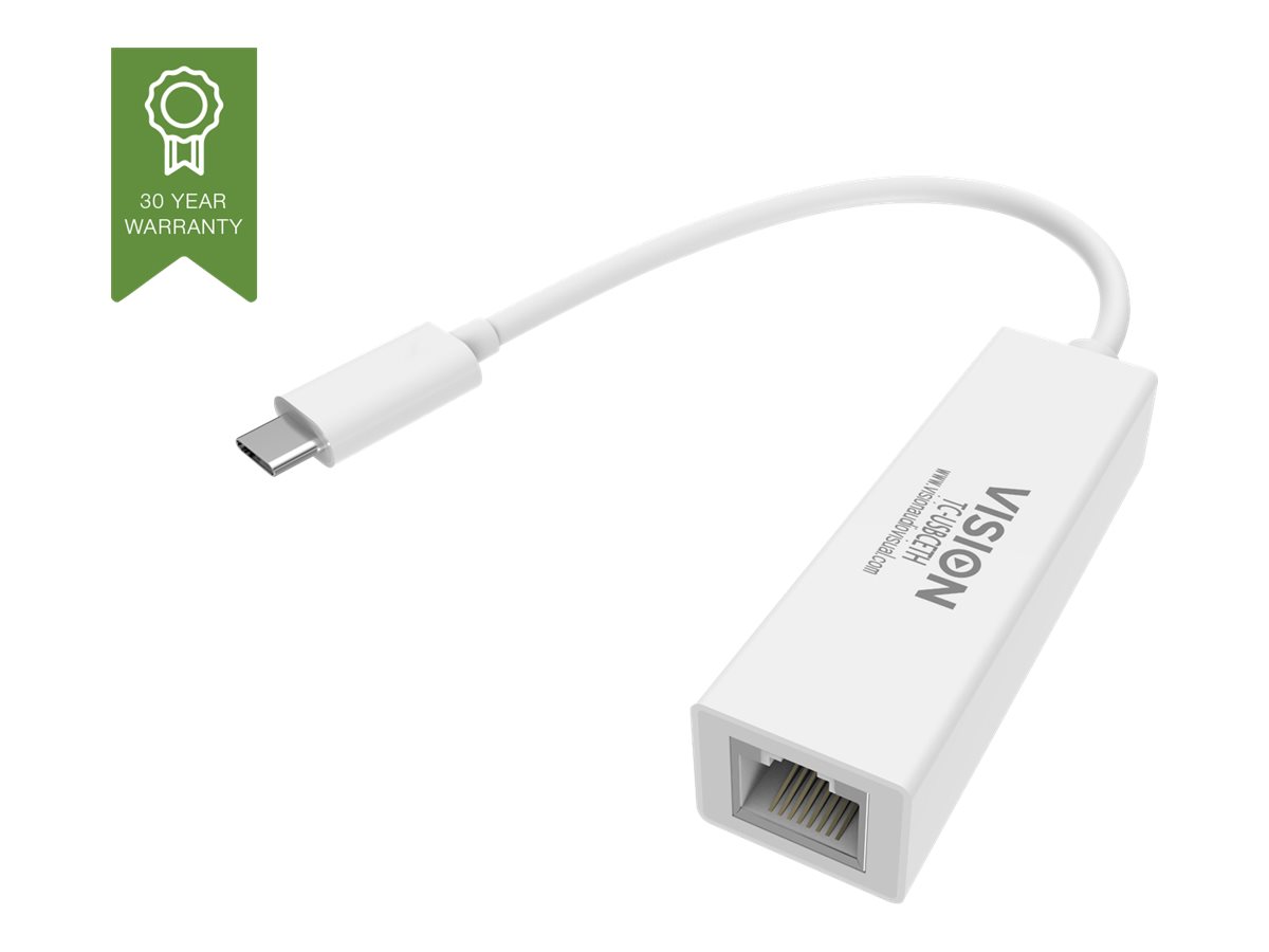 Vision TC-USBCETH - Netzwerkadapter - USB-C - 1GbE - 1000Base-T - weiss