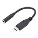 DIGITUS - Adapter USB-C auf Klinkenstecker - 24 pin USB-C mnnlich zu mini-phone stereo 3.5 mm weiblich - 20 cm - Schwarz