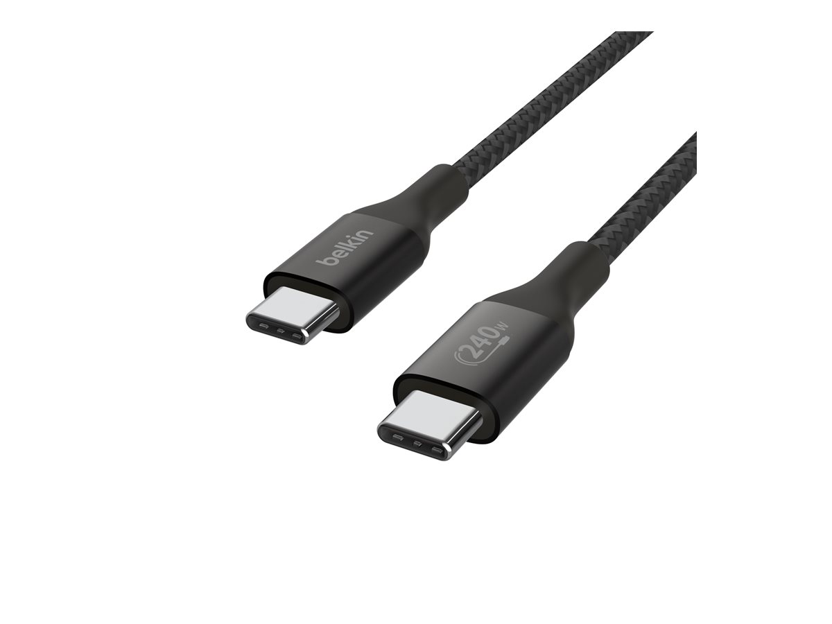 Belkin BOOST CHARGE - USB-Kabel - 24 pin USB-C (M) zu 24 pin USB-C (M) - USB 2.0 - 2 m - untersttzt bis zu 240 W Spannungsverso