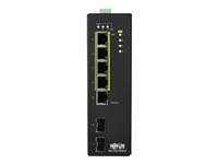Tripp Lite 5-Port Lite Managed Industrial Gigabit Ethernet Switch - 10/100/1000 Mbps, PoE+ 30W, 2 GbE SFP Slots, -10 to 60C, D