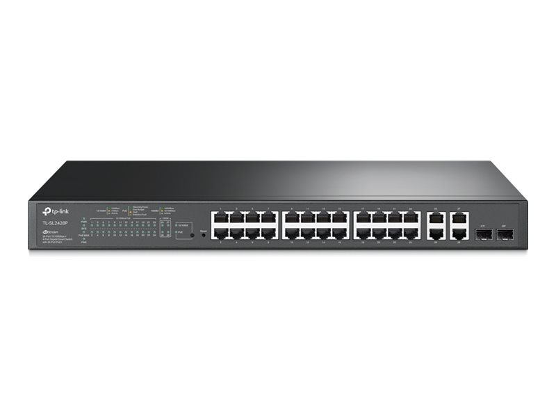 TP-Link JetStream TL-SL2428P V6.6 - Switch - L3 - Smart - 24 x 10/100 + 2 x Kombi-Gigabit-SFP - an Rack montierbar
