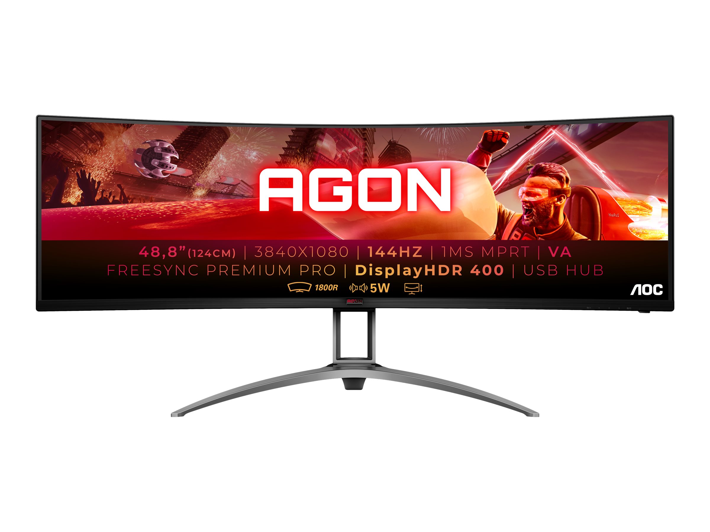 AOC Gaming AG493QCX - AGON Series - LED-Monitor - Gaming - gebogen - 124.5 cm (49