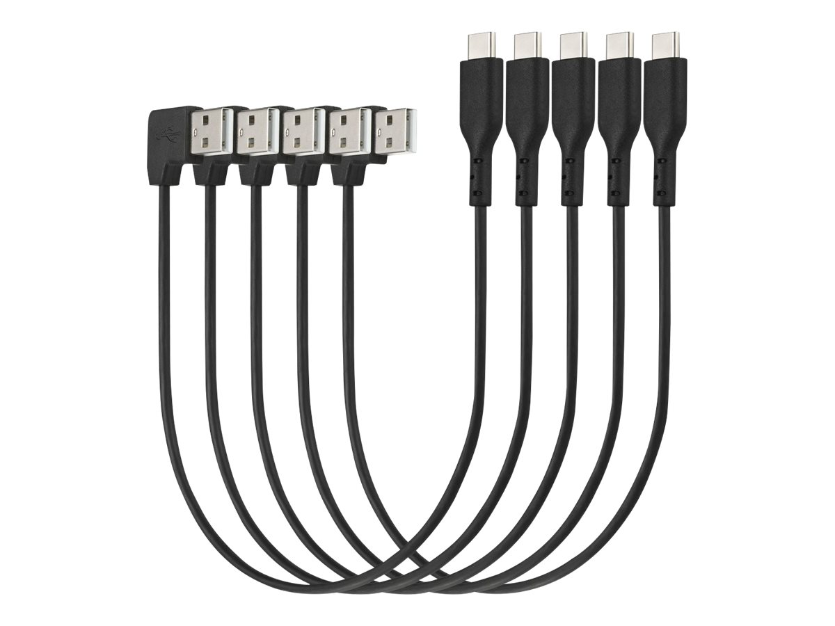 Kensington Charge & Sync USB-C Cable (5-pack) - USB-Kabel - USB (M) gewinkelt zu 24 pin USB-C (M) gerade - USB 2.0 - 20 V - 3 A
