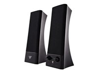 V7 SP2500 - Lautsprecher - fr PC - USB - 10 Watt (Gesamt) - Schwarz