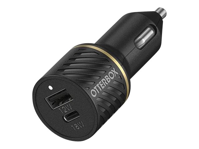 OtterBox Premium - Auto-Netzteil - PD 3.0 - 2 Ausgabeanschlussstellen (USB, 24 pin USB-C) - Black Shimmer