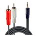 Lindy Premium - Audiokabel - RCA x 2 mnnlich zu mini-phone stereo 3.5 mm mnnlich - 2 m - Schwarz - geformt