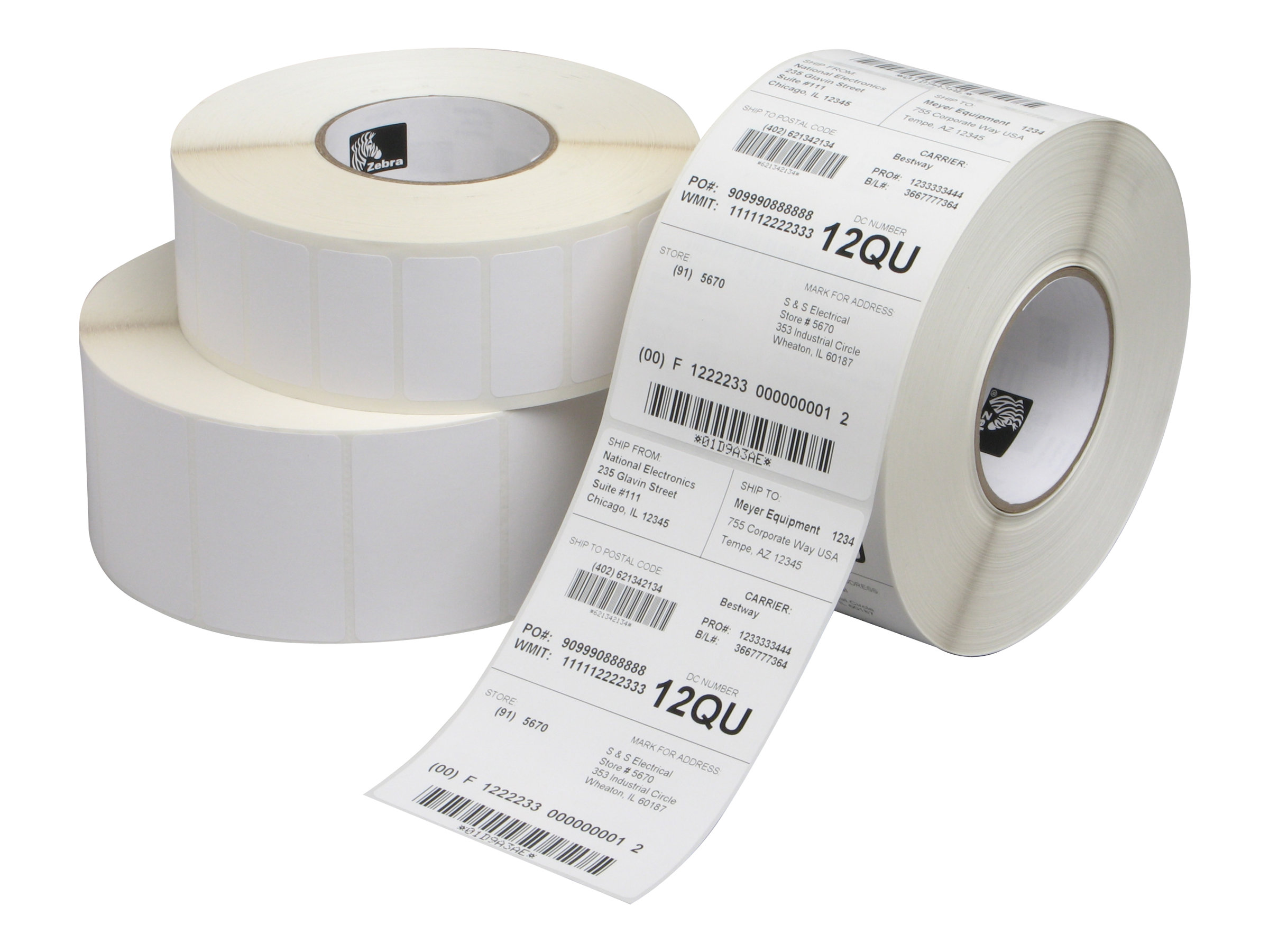 Zebra Z-Perform 1000T - Papier - permanenter Klebstoff - unbeschichtet - 38 x 64 mm 26640 Etikett(en) (12 Rolle(n) x 2220) Etike