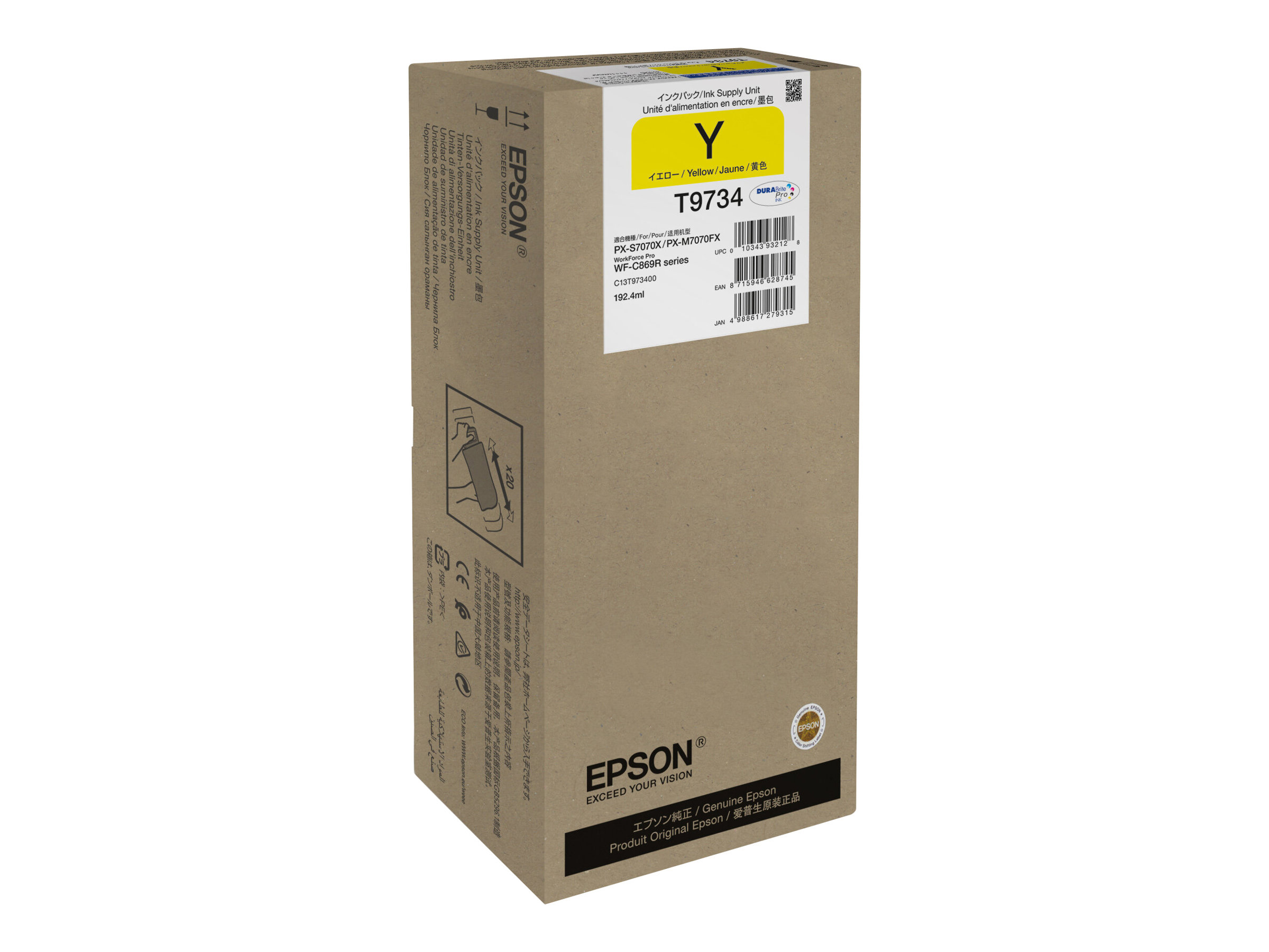 Epson T9734 - 192.4 ml - Grsse XL - Gelb - Original - Tintenpatrone