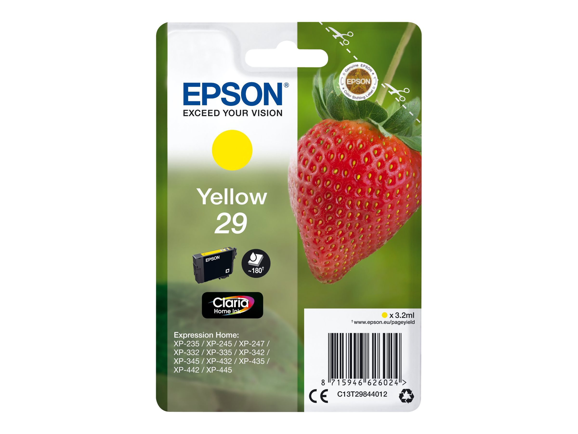 Epson 29 - 3.2 ml - Gelb - original - Blister mit RF- / akustischem Alarmsignal - Tintenpatrone