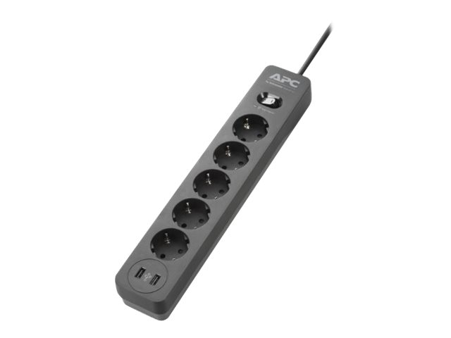 APC Essential Surgearrest PME5U2B - berspannungsschutz - Wechselstrom 220/230/240 V - 2300 Watt - Ausgangsanschlsse: 5 - 1.52 